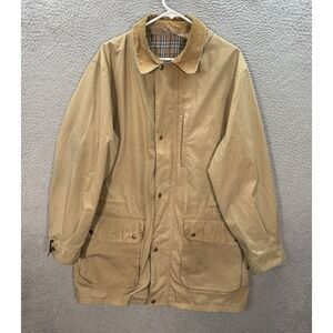 Vintage LL Bean Jacket Adult Large Tan Canvas Field Coat Workwear Grunge 80s 90s